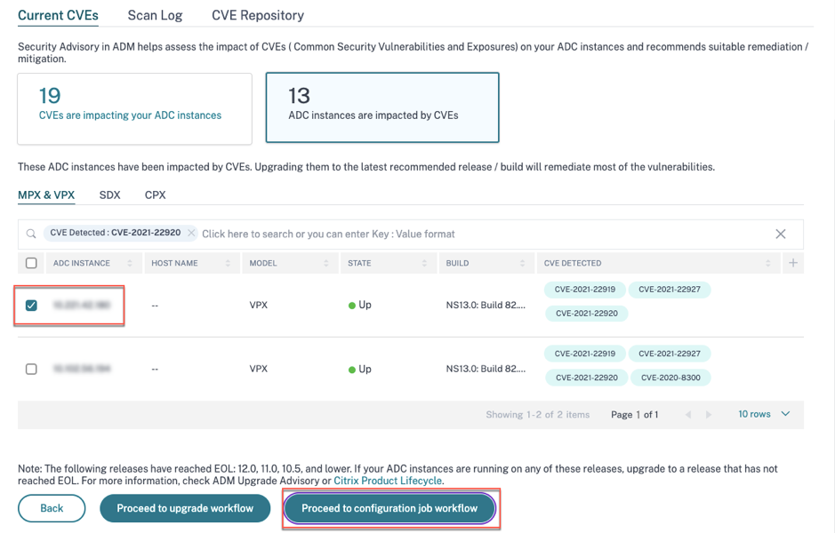 Start a configuration job workflow