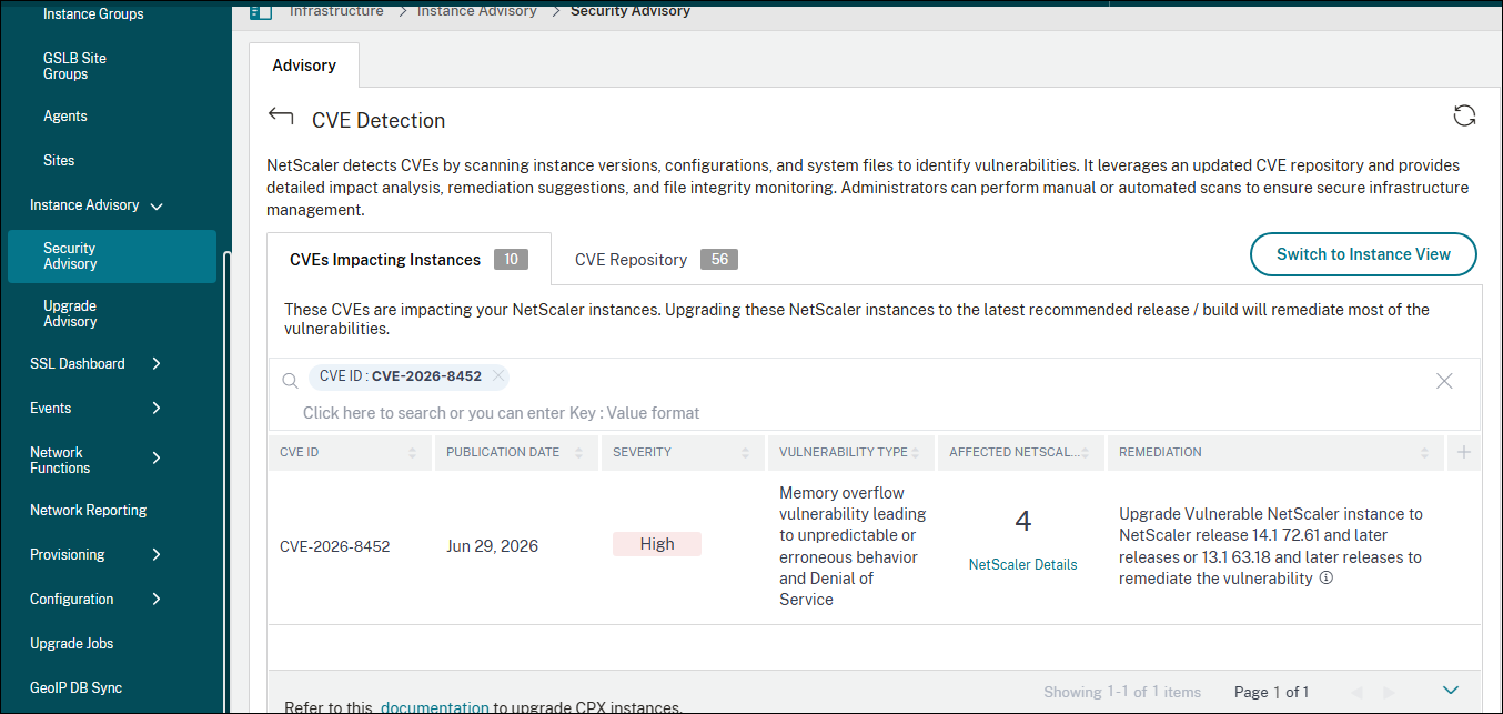 CVE-2026-8452のセキュリティアドバイザリダッシュボード
