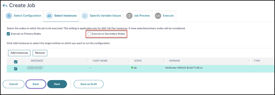 Select instance