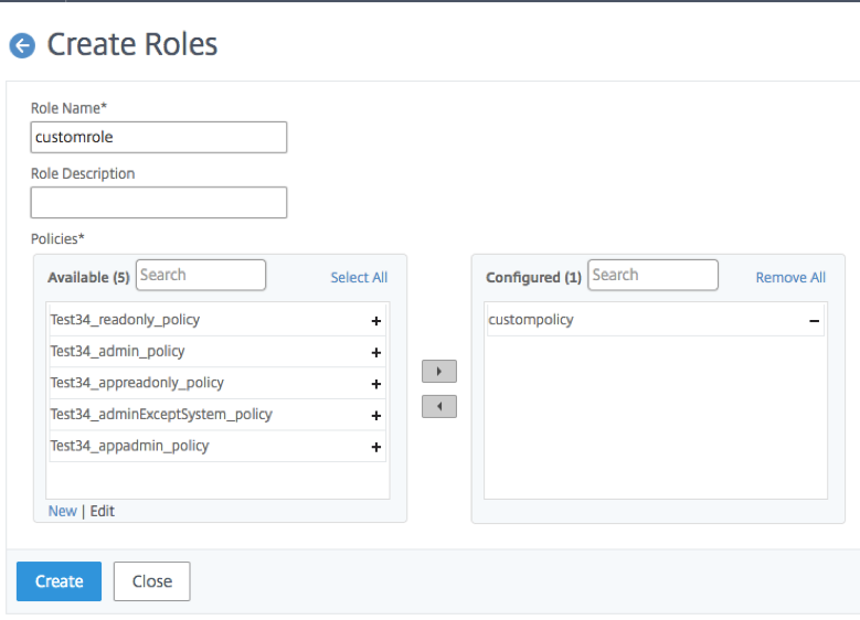 Create roles