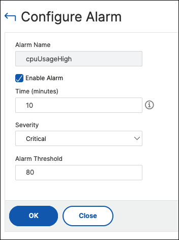 Edit alarms
