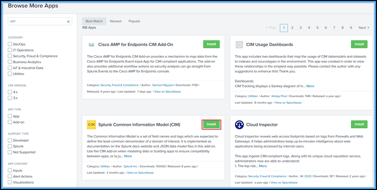 Splunk 共通情報モデル