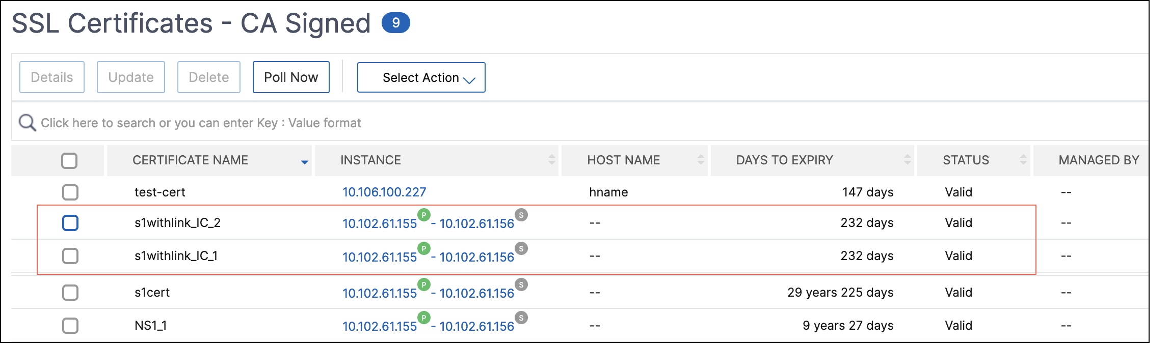 Update certificate chain