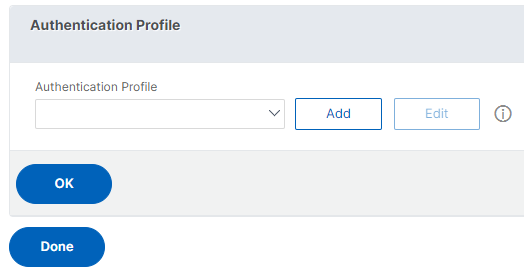 Configure authentication profile