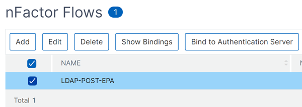 EPA in nFactor flow sequence