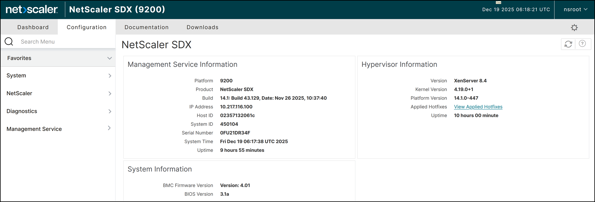 Management Service GUI access verification