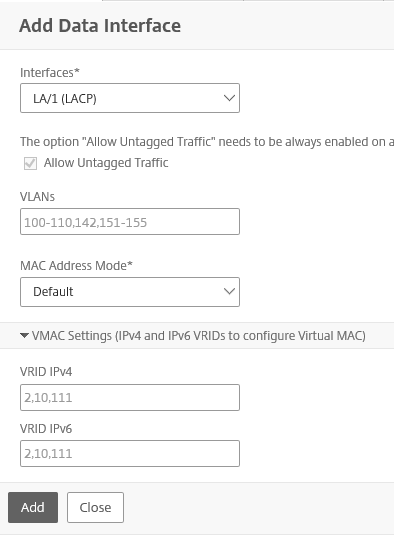 VMAC管理サービスを構成する