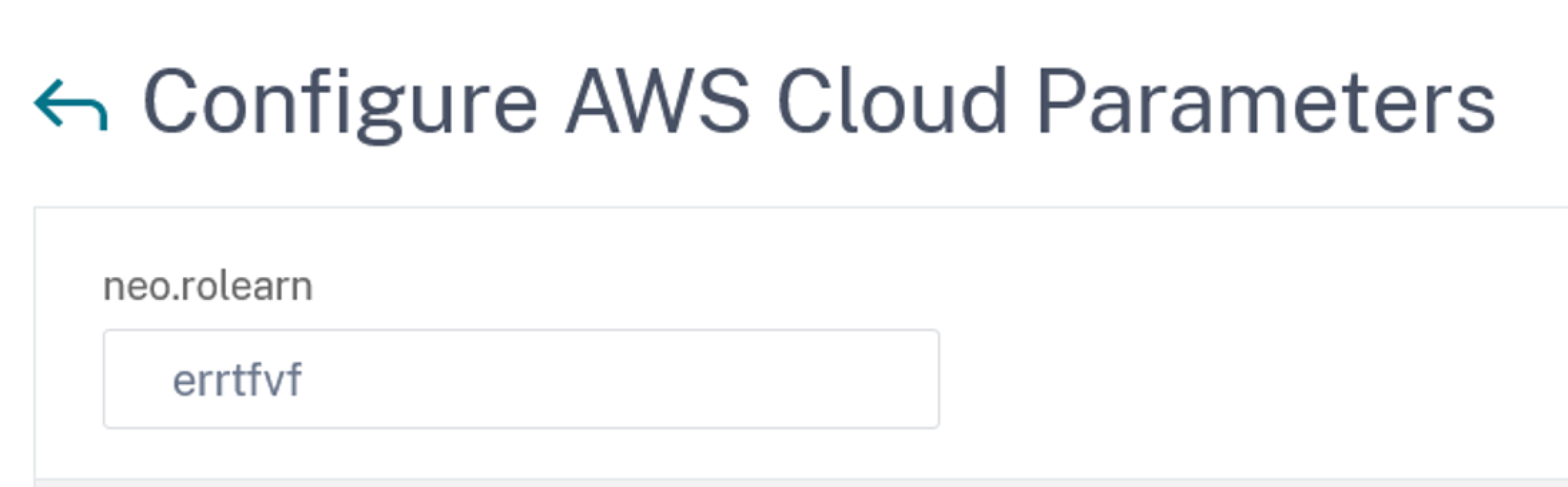 AWSクラウドパラメータの設定