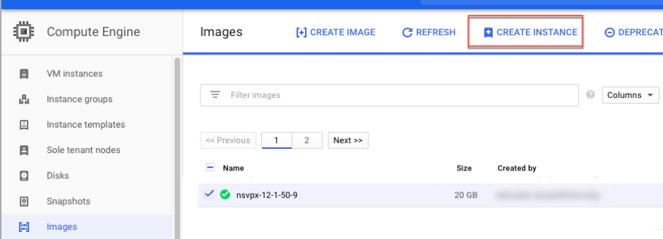 Create a GCP instance