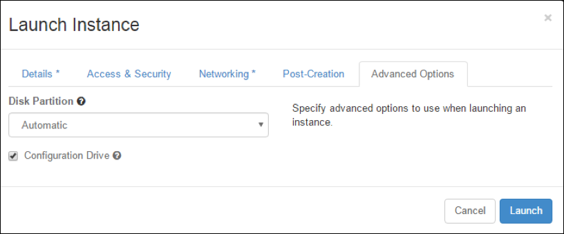 Launch instance