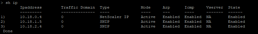 ALBのプライマリノードでのIP CLIの表示