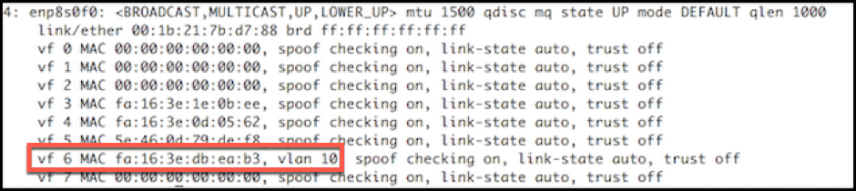Create VLAN 10 on VF6