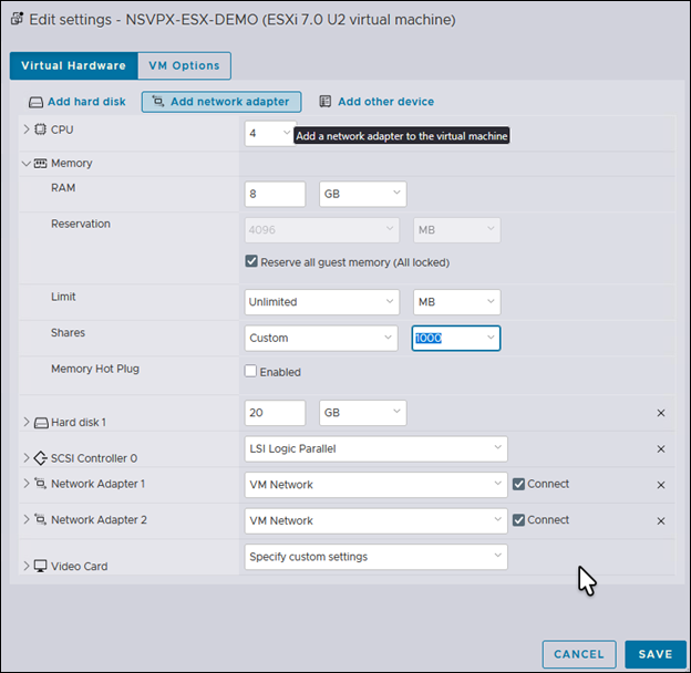 VM network interface